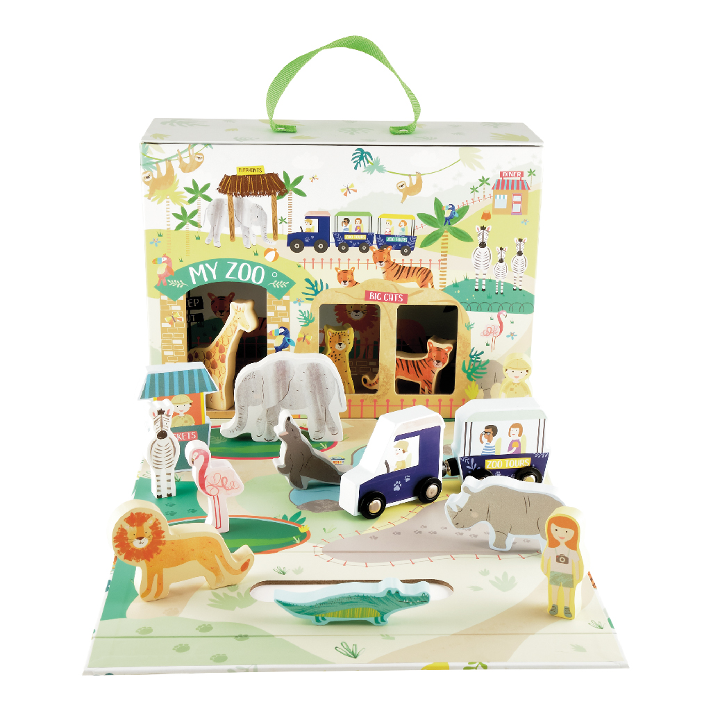 FLOSS & ROCK Ahşap Figürlü Oyun Kutuları/Jungle