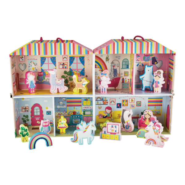 FLOSS & ROCK Ahşap Figürlü Oyun Kutuları/Rainbow
