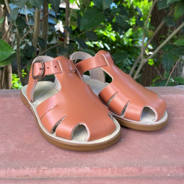 Samphire Earwyn Ruvex Cognac - Taba/Kahverengi Deri Çocuk Sandaleti