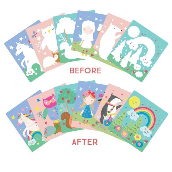 FLOSS & ROCK Renk Değiştiren Water Magic Boyama Kitabı / Rainbow Fairy  *Yeni*