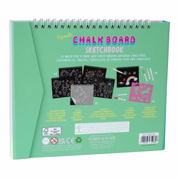 FLOSS & ROCK Chalk Board Eskiz Kitabı / Rainbow Fairy  *YENİ*