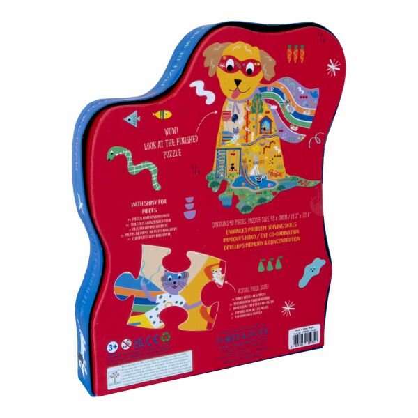 FLOSS & ROCK 40 Piece “Hero Dog” Shaped Puzzle / Pets *NEW*