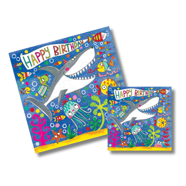 RACHEL ELLEN YapBozlu Yazı Kartı / HB Shark Sea Scene